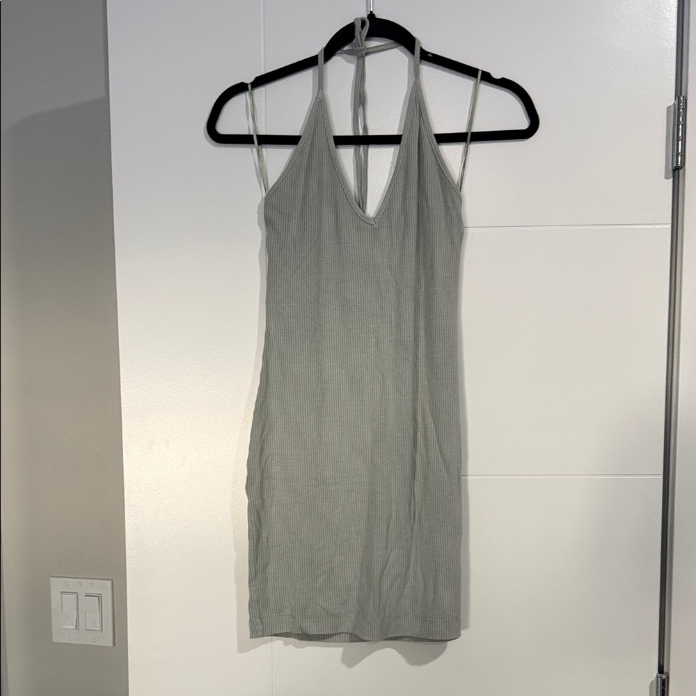 Gray Halter Neck Dress